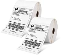 Phomemo Rollo de etiquetas de envío térmico directo de 4 x 6 pulgadas para impresora de etiquetas térmicas, 1000 etiquetas de envío blancas, grado comercial para suministros de pequeñas empresas,