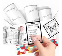 Phomemo T02/M02X/M02L/Q02 Papel adhesivo transparente - 3 rollos de papel termoadhesivo, 53 mm x 3,5 m, conservación de 10 años, negro sobre blanco para impresoras de bolsillo Phomemo T02/M02X/M02L