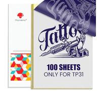 Phomemo TP31 Tattoo Transfer Paper,100 Hojas Papel de Transferencia de Tatuaje, Papel Hectografico Tattoo para TP31 TP32 Tattoo impresora máquina, 80 x 133 mm (3,15" x 5,24")
