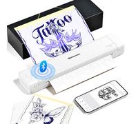 Phomemo TP81 Impresora Termica Tattoo-Termocopiadora Tattoo con 10 Hojas de Papel Térmico para Tatuajes Copiadora Tattoo Transfer, Impresora Tattoo Compatible con Tablet PC, Smartphone, Blanco