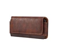 Phone Belt Pouch Cow Leather Mobile Clip Case Men Waist Bag Holster para Móviles y Smartphones(Brown,L(6.7-6.9 Inch))