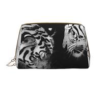 Phone Booth in London Streets - Bolsa de maquillaje portátil de piel estampada con diseño impreso de ancho completo, Love Theme Couple Tigers Colesed, Talla única