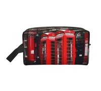 Phone Booth London Street Print - Bolsa de cosméticos de gran capacidad para mujeres, neceser de aseo para hombre, bolsa de aseo de viaje, White, Talla única