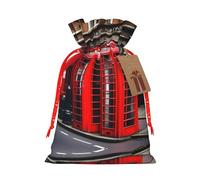 Phone Booth London Street Print - Bolsas de regalo con cordón, para temporada de vacaciones, cumpleaños, aniversarios y cualquier ocasión especial