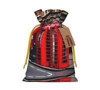 Phone Booth London Street Print Bolsas de regalo reutilizables, bolsas de regalo con cordón para joyas y regalos, para ocasiones festivas