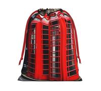 Phone Booth London Street Print Bolsas de regalo reutilizables, bolsas de regalo de tamaño mediano, bolsas con cordón para regalos para Navidad, cumpleaños