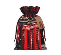 Phone Booth London Street Print Navidad cordón regalo festivo embalaje Navidad cumpleaños bolsas necesidades de envoltura