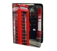 Phone Booth London Street - Soporte para pasaporte, artículos esenciales de viaje, cartera antirrobo para tarjetas y pasaportes, tamaño para adaptarse a todos los pasaportes estándar
