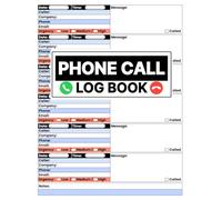Phone Call Log Book: Colorful Organizer with Notes for Office & Work | Large 8.5" x 11" Duplicate Style, 80 Pages