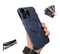 Phone Case, Frameless Matte PC Ultra Thin for iPhone Case, Borderless Matte Phone Case, Metallic Paint Ultra Thin Frameless Magnetic Phone Case, Frameless Slim Cover Case (15pro-MAX,Blue B)