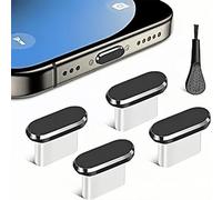Phone Charging Port Plug - 1x0.6cm Mini Dust Cover, PP Durrable Port Cap with Cleaning Brush, 5-in-1 Multifunctional Protector | Anti-Loss Type-C Dust Plug for Mobile Phones, Tablets and Accessories