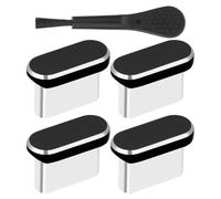 Phone Dust Plug with Brush - Type C Dustproof Cover Protector | Portable 5-in-1 Anti Dust Plug for Charging Port, Earphone Jack, Tablet, Smartphone, Travel, Office, Home, Daily Device Protection
