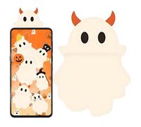Phone Figurine, Halloween Ghost Decor, Mini Stick on Sculpture, 0.98x0.59x1.38 Inches Reusable Adhesive Backing, Compact Cute Design, Perfect for Phones, Tablets, Dashboards, Seasonal Use