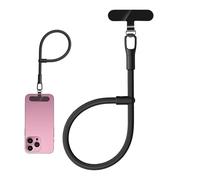 Phone Hand Strap - Adjustable Rotating 32 cm, Electroplated Zinc Alloy TPU | Smartphone Wrist Lanyard, For Hiking Camping Travel Party Walking Picnic Outdoor Activities Security Drop Prevention, Negro
