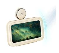 Phone Holder Clamp, Swivel Arm Stand, Display Rest Panel, Circular Motion Touchscreen Control for Adhesive Suction Glass Waterproof Anti Fog Wall Kitchen Bedroom Hotel Travel Pool Bathtub Shower