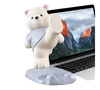 Phone Holder For Desk Cute - 12x12x9cm Resin Bear Decor With Movable Joints - Effortless Cell Phone Holder | For Home Offices Vlogging Filming Video Calls Entertainment Video Recording Live Streaming