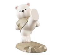 Phone Holder for Desk - Cute Resin Bear with Movable Joints, Desktop Cell Phone Stand for Home, Office, Vlogging, Filming, Video Calls, Entertainment, Video Recording, Live Streaming, Desk Accessory