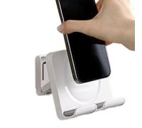 Phone Holder Wall - Adjustable Cell Phone Mount with Flexible Clamp, Enables Hands Free Viewing and Charging, Smartphone and Tablet Bracket for Home Kitchen Bathroom Bedside, Strong Adhesive Design