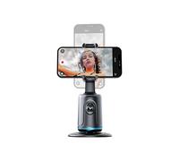 Phone holder with automatic face recognition, 360 fast rotation, stabilizer for iPhone or Android - Black