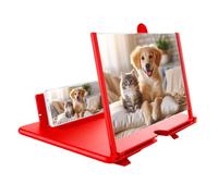 Phone Screen Magnifier - 22cm 3D HD Projector Stand | Foldable Pull-out Holder | Universal Mobile Magnifying Viewer for Movies Games, Lazy Portable Cinema, Black White Red