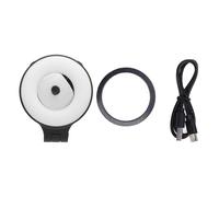 Phone Selfie Light, Magnetic Portable Fill Light with Stepless Dimming 2500K to 8500K, Adjustable Color Temperature and Multi Angle Design with 1/4 Inch Screw Hole for Live Streami (Negra)