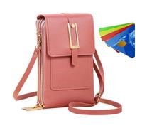 Phone Sling Bag PU Leather Touchscreen Shoulder Pouch, Pink, Consulte la descripción