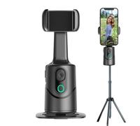 Phone Stabilizer AI Tracking, Phone Rotation Mount, 3.23x3.23x5.12 Inches Base with Smart Build, 360 Rotation Cellphone Stand, Modern Vlogging Style, Stabilizer for Streamers and Filmmakers