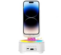 Phone Stand -, 3-in-1 Music Box with Cool Colorful Lights | High Volume, Height Adjustable and Rotating Desktop, Phone Stand with, Portable Non-Slip Gadgets,