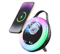 Phone Stand Speaker, Fast Charging RGB, Sensor Induction Sound Amplifier Charger, Led Cellphone Holder Device Desktop Audio Boost Station for Home Office Living Room Apartment Dorm Nightstand Use