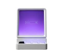 Phone Stand Speaker, Wireless Audio Mount, Retro Computer Style Dock, RGB Light Feature, Built-In Induction Speaker, Hands- Viewing, Space Saver, Perfect for Workplace, Living Room, 7.1x7.5x9.6cm
