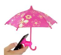 Phone Umbrella Anti-Reflection Phone Sun Shade Cute Mini Holder with Piggy Suction Cup Multifunctional Cellphone Umbrella Accessories, Red Flower