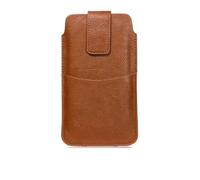 Phone Wallet Waist Bag Leather Belt Case with Clip and Ring Holder Travel Hiking para Móviles y Smartphones(B Brown 17.3x9.9cm)