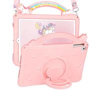 Phonebliss Funda para iPad de 6ª/5ª generación, Air 1ª/2ª generación, Pro de 9.7 pulgadas, bonita funda para niñas/mujeres con soporte giratorio y diseño de correa, silicona 2018/2017/2016
