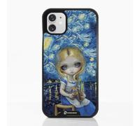 PHONECASES3D - Funda Móvil para Apple iPhone 11 Jasmine Becket - Diseño Alice in a Van Gogh Nocturne - Carcasa con Efecto 3D Patentado - Protección Ligera y Resistente - Negro