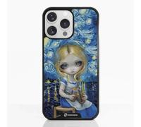 PHONECASES3D - Funda Móvil para Apple iPhone 14 Pro MAX Jasmine Becket - Diseño Alice in a Van Gogh Nocturne - Carcasa con Efecto 3D Patentado - Protección Ligera y Resistente - Negro