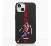 PHONECASES3D - Funda Móvil para Apple iPhone 15 Atlético de Madrid - Diseño J.Álvarez - Diseño ergonómico - Protección Ligera y Resistente para móvil - Negro