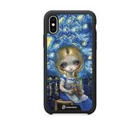 PHONECASES3D - Funda Móvil para Apple iPhone XS Jasmine Becket - Diseño Alice in a Van Gogh Nocturne - Carcasa con Efecto 3D Patentado - Protección Ligera y Resistente - Negro