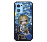 PHONECASES3D - Funda Móvil para OPPO Reno 7 Jasmine Becket - Diseño Alice in a Van Gogh Nocturne - Carcasa con Efecto 3D Patentado - Protección Ligera y Resistente - Negro