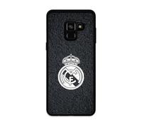 PHONECASES3D - Funda Móvil para Samsung Galaxy A8-2018 Oficial de Real Madrid TPU Protector Black