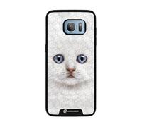 PHONECASES3D - Funda Móvil para Samsung Galaxy S7 Edge Vincent HIE - Funda de teléfono 3D -Diseño White Kitten - Carcasa con Efecto 3D Patentado - Protección Ligera y Resistente - Negro