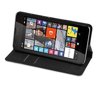 PhoneNatic Cubierta de Cuero Artificial Compatible con Microsoft Lumia 640 - Bookstyle Blanco - Cover Cubierta + Protector de Pantalla