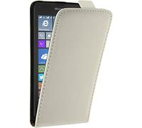 PhoneNatic Cubierta de Cuero Artificial Compatible con Microsoft Lumia 640 - Flip-Case Blanco - Cover Cubierta + Protector de Pantalla