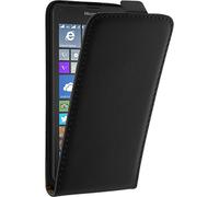 PhoneNatic Cubierta de Cuero Artificial Compatible con Microsoft Lumia 640 - Flip-Case Negro - Cover Cubierta + Protector de Pantalla