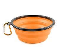 PhoneNatic Cuenco plegable de silicona para perros y gatos, color naranja, 1000 ml