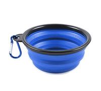 PhoneNatic Cuenco Plegable de Silicona para Perros y Gatos, con mosquetón, Color Azul, 350 ml, 60014330