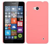 PhoneNatic Funda Rígida Compatible con Microsoft Lumia 640 - Goma Rosa - Cover Cubierta + Protector de Pantalla