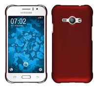 PhoneNatic Funda Rígida Compatible con Samsung Galaxy J1 Ace - Goma Rojo - Cover Cubierta + Protector de Pantalla