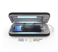 PhoneSoap 3 Desinfectante UV para teléfonos celulares y Cargador Doble Universal para teléfonos | Sanitizador UV Patentado y clínicamente Probado | Limpia y Carga Todos los teléfonos - Negro