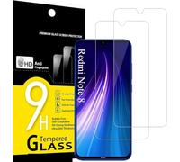 PhoneThrone Protector de pantalla de cristal templado para Redmi Note 8, antiarañazos, antihuellas, sin burbujas, dureza 9H, 0,26 mm, ultra transparente, ultrarresistente, 2 unidades