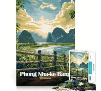 Phong Nha-KE Bang, Vietnam Rompecabezas de 1000 Piezas con paisajes para Adolescentes Juguete para ejercitar la Mente Juego Relajante Corte Premium (50x75cm)